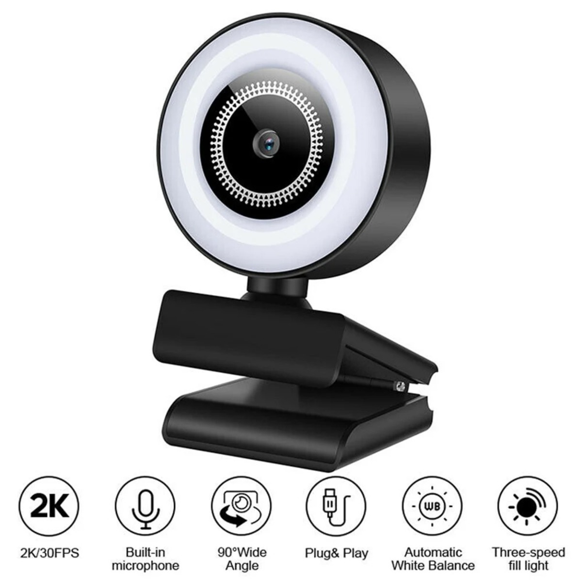 Cámara Web 1080p FULL HD Con Luz / Micrófono Y Zoom - Imagen 3