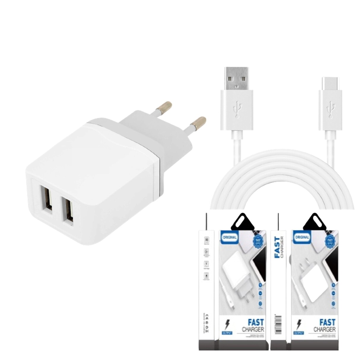 Cargador De Pared Doble Usb Tipo C Carga Rapida – Hay de todito