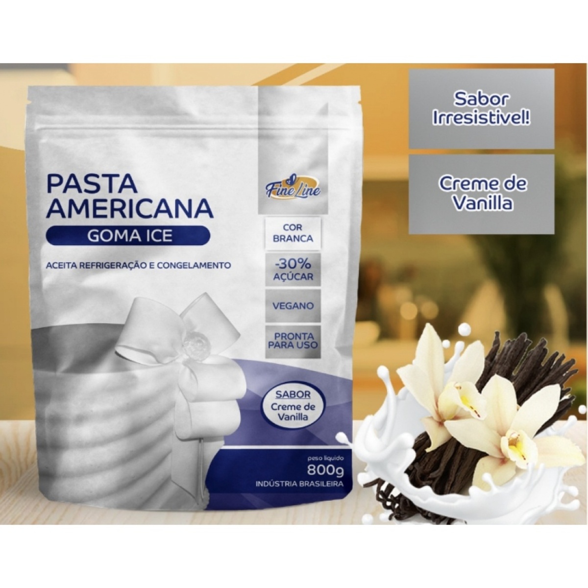 Pasta Americana Sabor Vainilla 800G Fine Line - Imagen 3