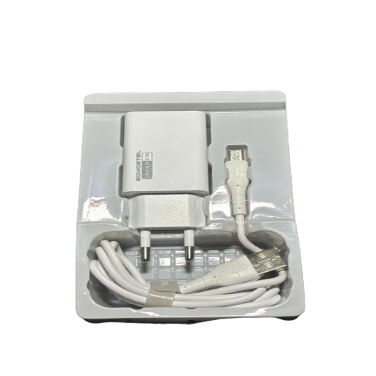 Cargador De Pared USB 2.1A + Cable Micro USB (A20) SOMOSTEL - Imagen 3