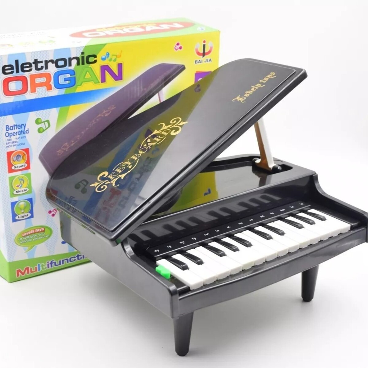 Piano c/luz sonido en caja