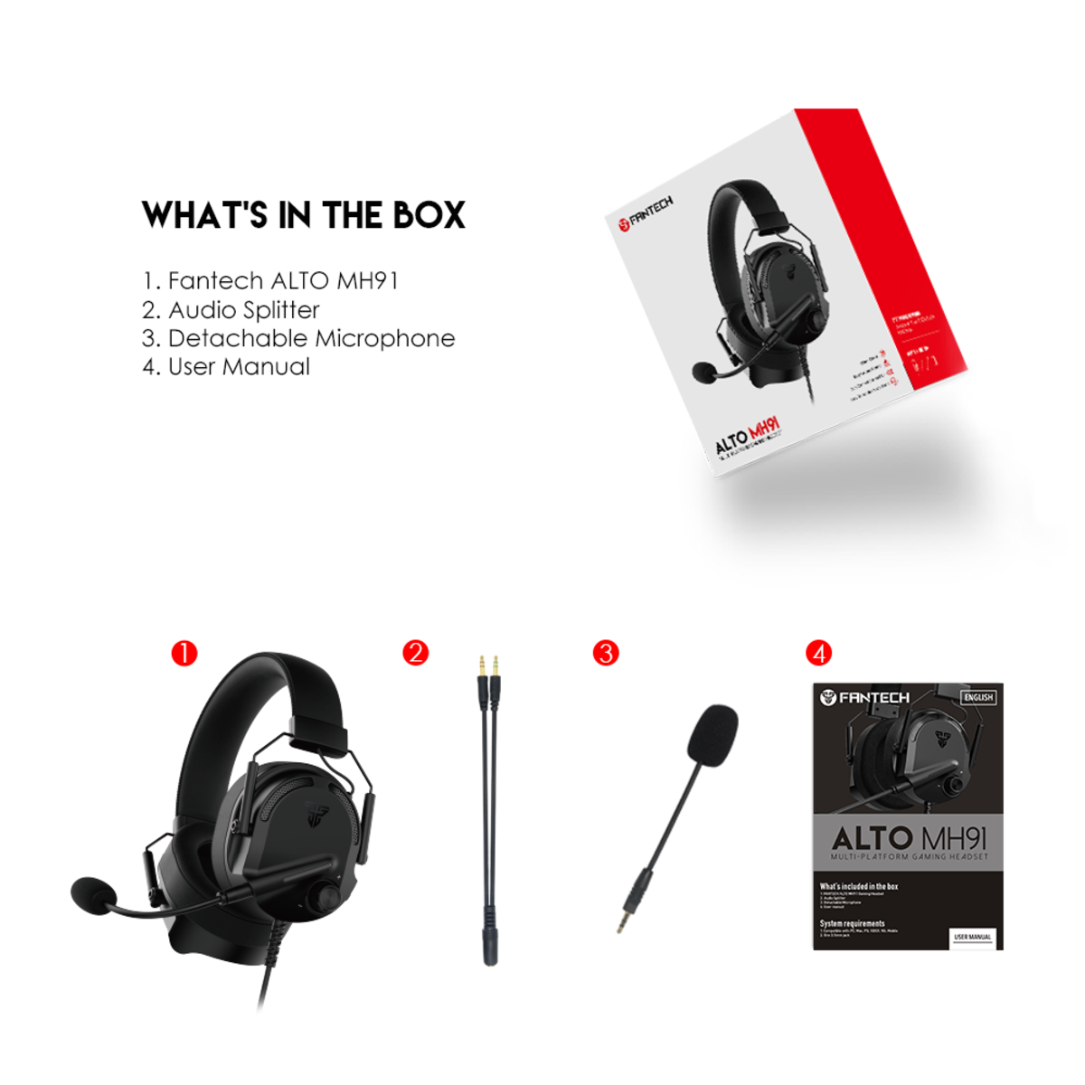 AURICULAR GAMING MH91 BLACK FANTECH - Imagen 2