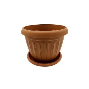 Maceta Redonda Marron Labrada 18cm