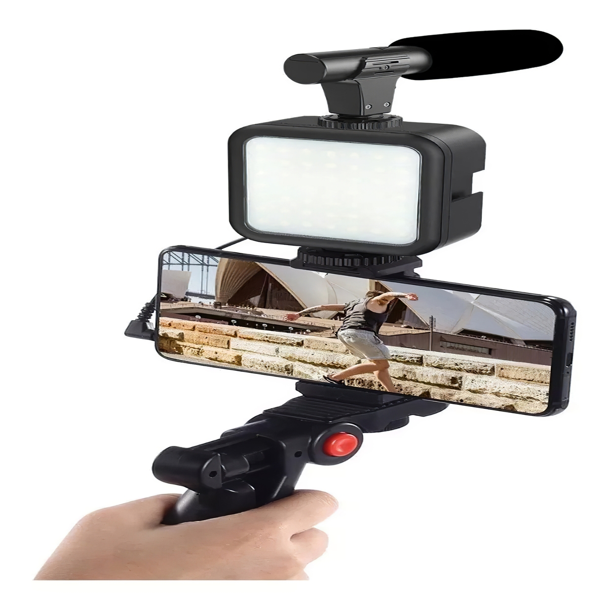 Set Studio Con Micrófono Luz Led Tripode Para Celular