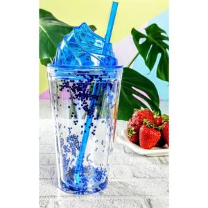 Vaso con sorbito Brillantina Bling Day varios colores