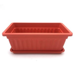 Maceta Rectangular de plástico Labrada, 46x17x15, con plato