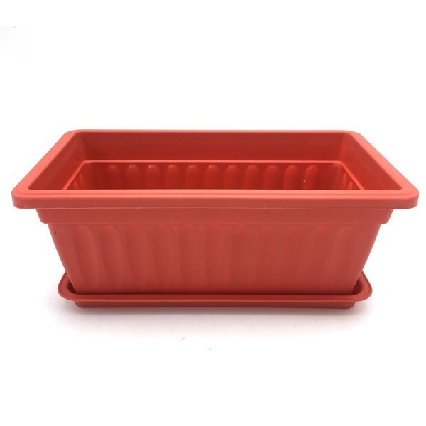 Maceta Rectangular de plástico Labrada, 46x17x15, con plato