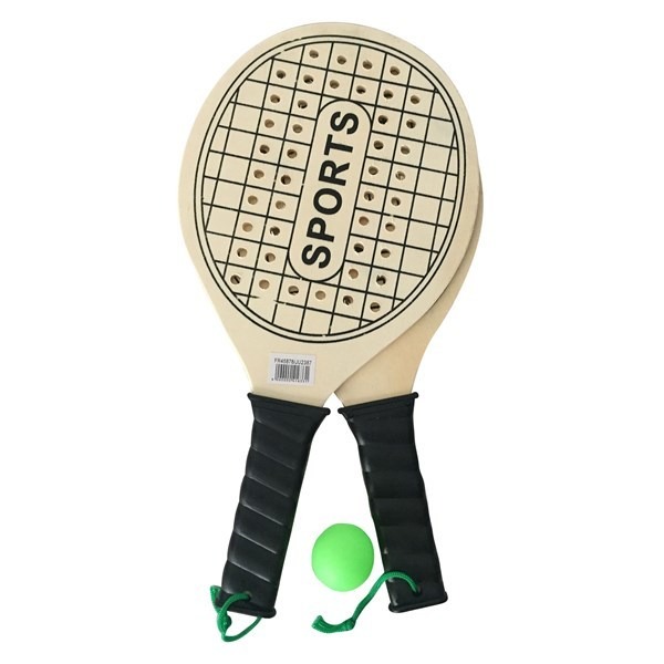Paletas de madera x2, para playa, con pelota, en red