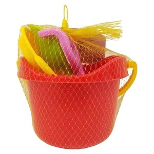 Juego de playa, balde, 6 piezas, en red