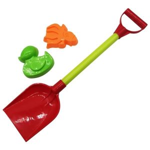 Juego de playa, pala o rastrillo y moldes, 3 piezas, en red