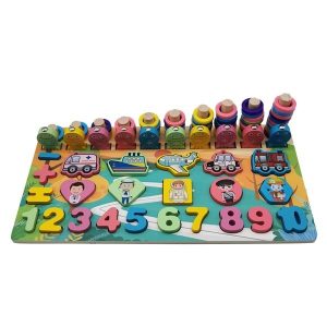 Juego encastre de madera pesca magnetica y abaco