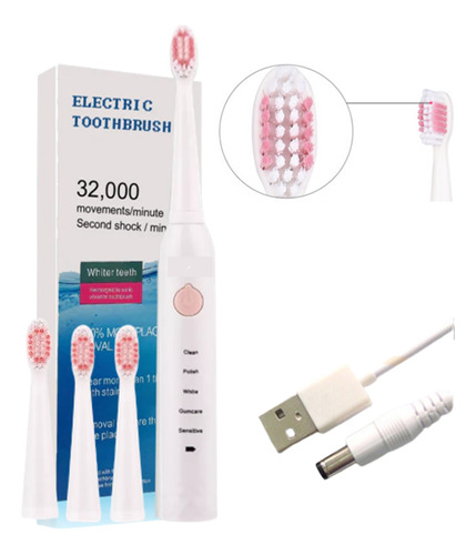 Cepillo De Dientes Eléctrico 3 Cabezales Calidad Premium