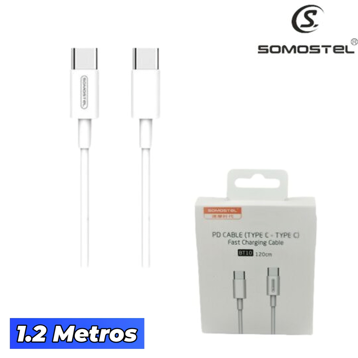 Cable Tipo C a Tipo C 18w Somostel