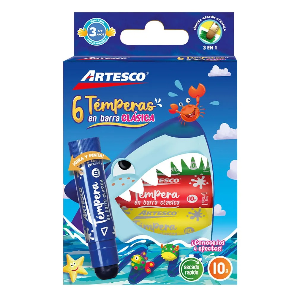 Tempera en Barra Artesco 10g Clásico 6un
