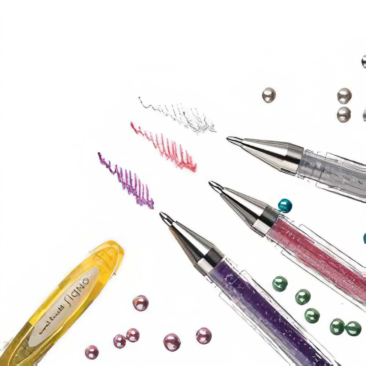 Lapicera uni Signo Gel 0.5 mm c/Brillantina oro/plata - Imagen 2