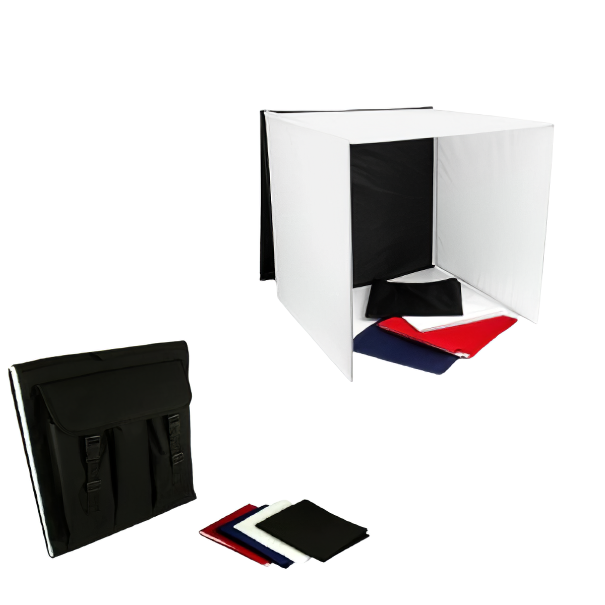 Set Estudio Fotográfico PROFESIONAL Portátil 50CM Con Telas - Imagen 2