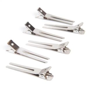 Pinza de metal doble punta peluqueria x12