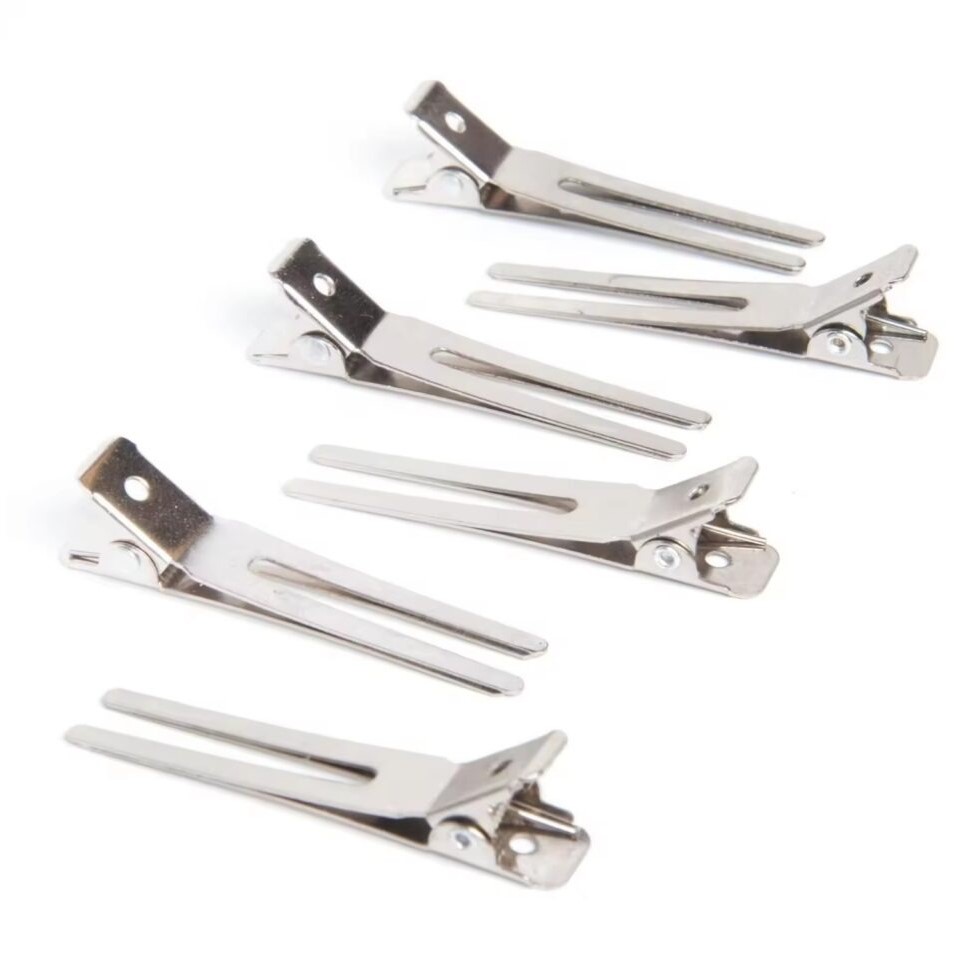 Pinza de metal doble punta peluqueria x12