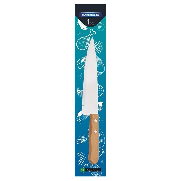 Cuchilla 9" carne acero carbono mango de madera UNIVERSAL MARTINAZZO en blister