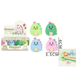 Sacapuntas  de dinosaurio kawai varios colores en cajita