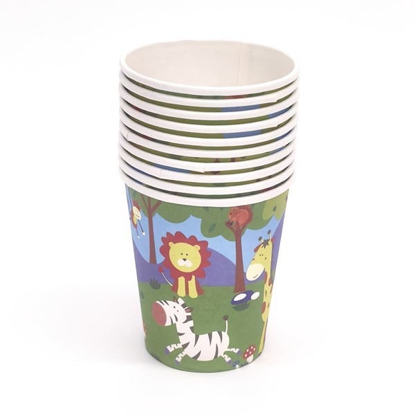 Vaso descartable de carton x10 animales