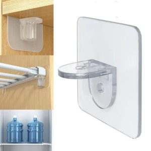 Soporte Plástico Clip Para Estantes Adhesivo x1