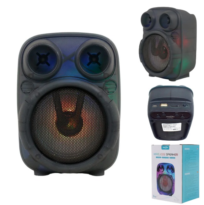 Parlante Bluetooth Con Luces Led GRECITNICE 4? / Radio FM / MicroSD / USB