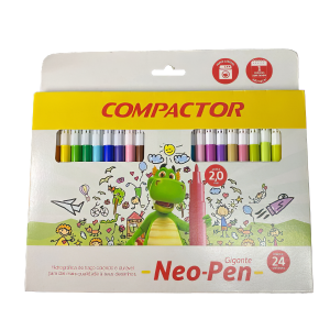 Marcadores Escolares Finos Compactor 24 Colores