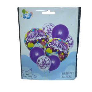 Set de globos Feliz cumpleaños 8 unidades