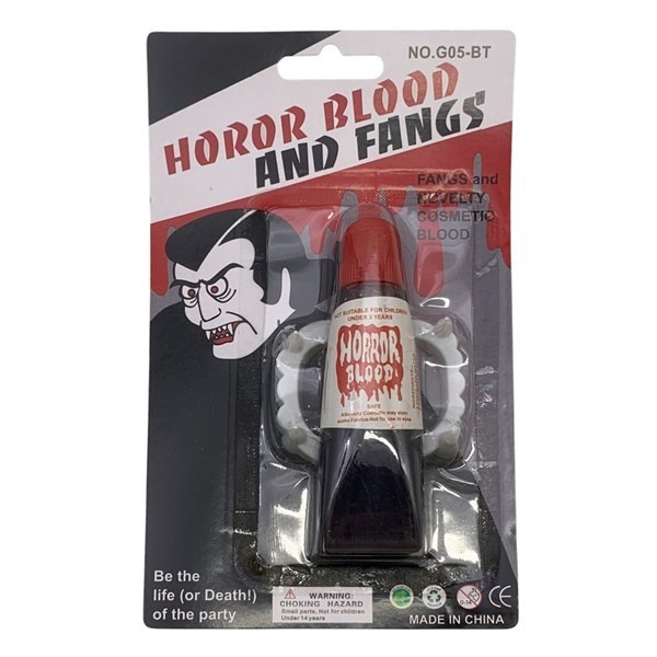 Dientes blancos con capsula de sangre HORROR BLOOD