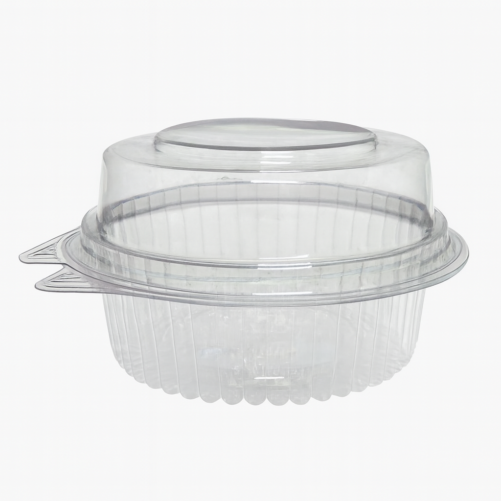 Pote redondo con tapa Bisagra 8.8x8.8x4.9cm PF-642a