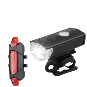 Combo Luces Led Bicicleta Delantera Y Trasera Recargables