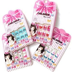 Uñas postizas x12 para niñas varios modelos