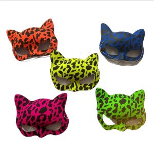 mascara de gato estampada fluor