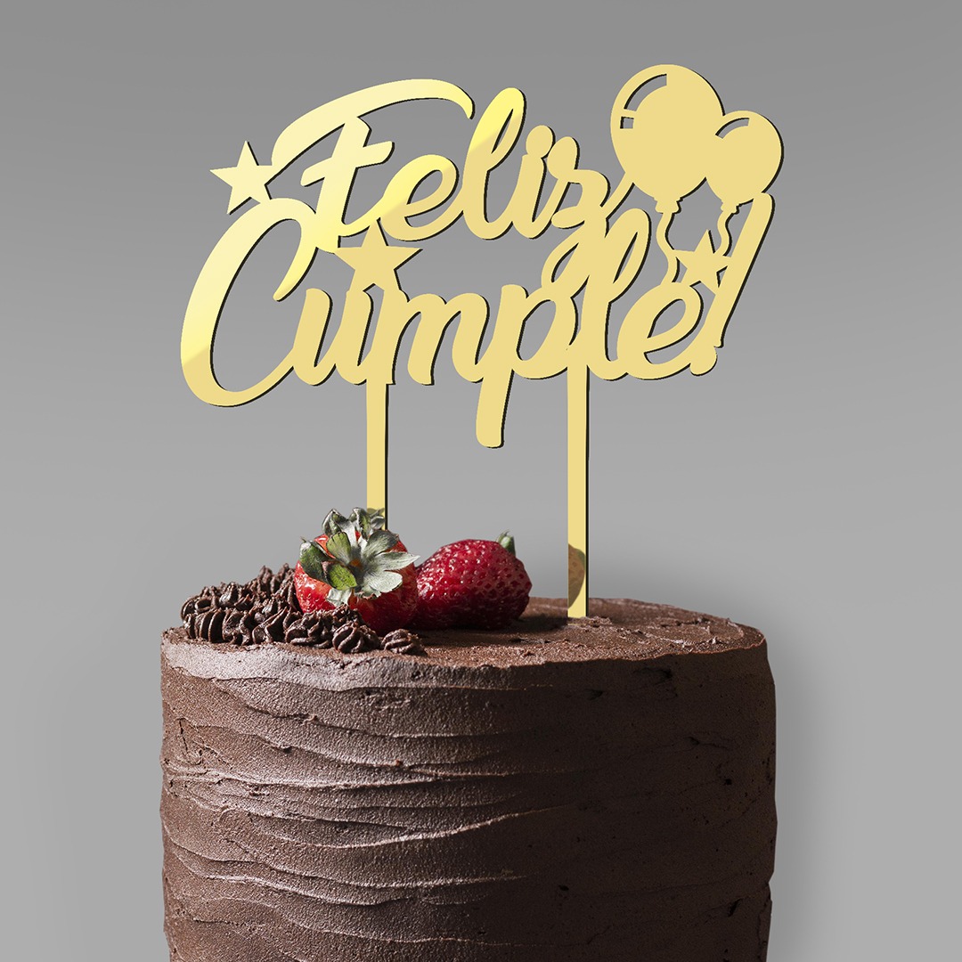 Topper Feliz Cumpleaños grande varios modelos PREMIUM