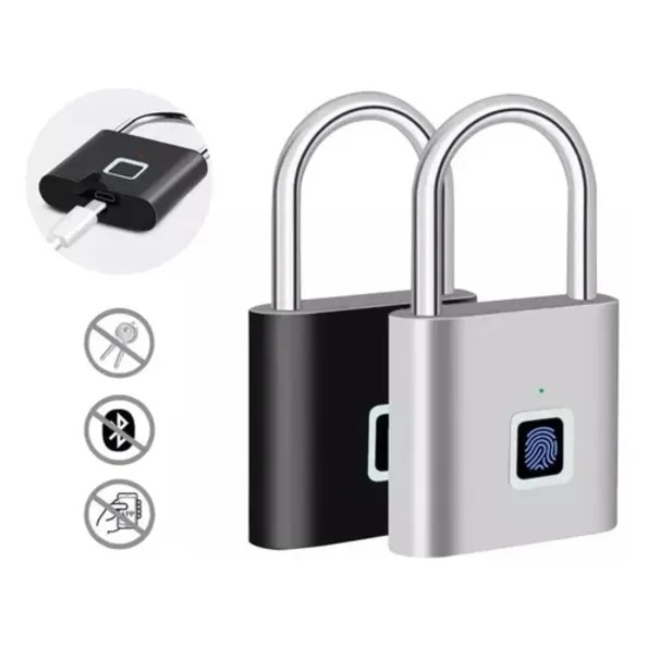 Candado De Seguridad Con Huellas Dactilares Recargable Impermeable - Imagen 2