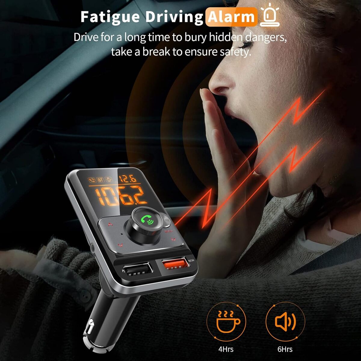 Sintonizador / Emisor Radio FM Bluetooth Con 2 USB 4A / Auxiliar 3.5mm / MicroSD / BT79DS - Imagen 5