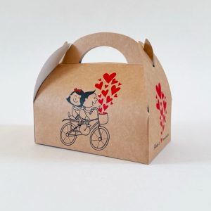 Caja con manija craft  y frase 17X10X12