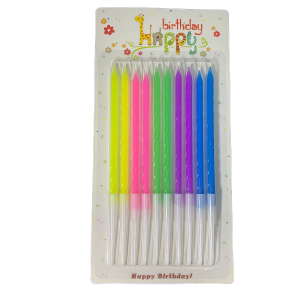 Velas largas Fluor Birthday Happy
