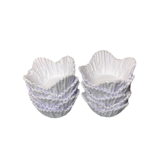 Pirotines Blancos chicos X50 con ondas 3cm