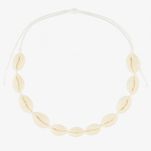 Collar de caracoles ajustable blanco