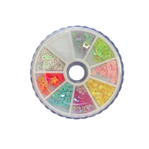 Carrusel adorno para uñas formas de colores