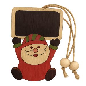 Adorno Papa Noel de madera x2