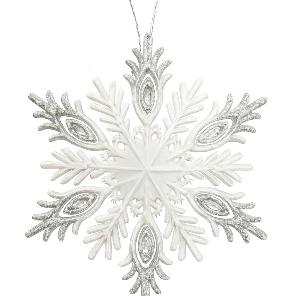 Adorno Copo de nieve Plata