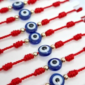 Pulsera roja con ojo turco