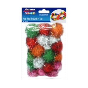 Pom Pom 4cm Artesco 20 unidades Brillante