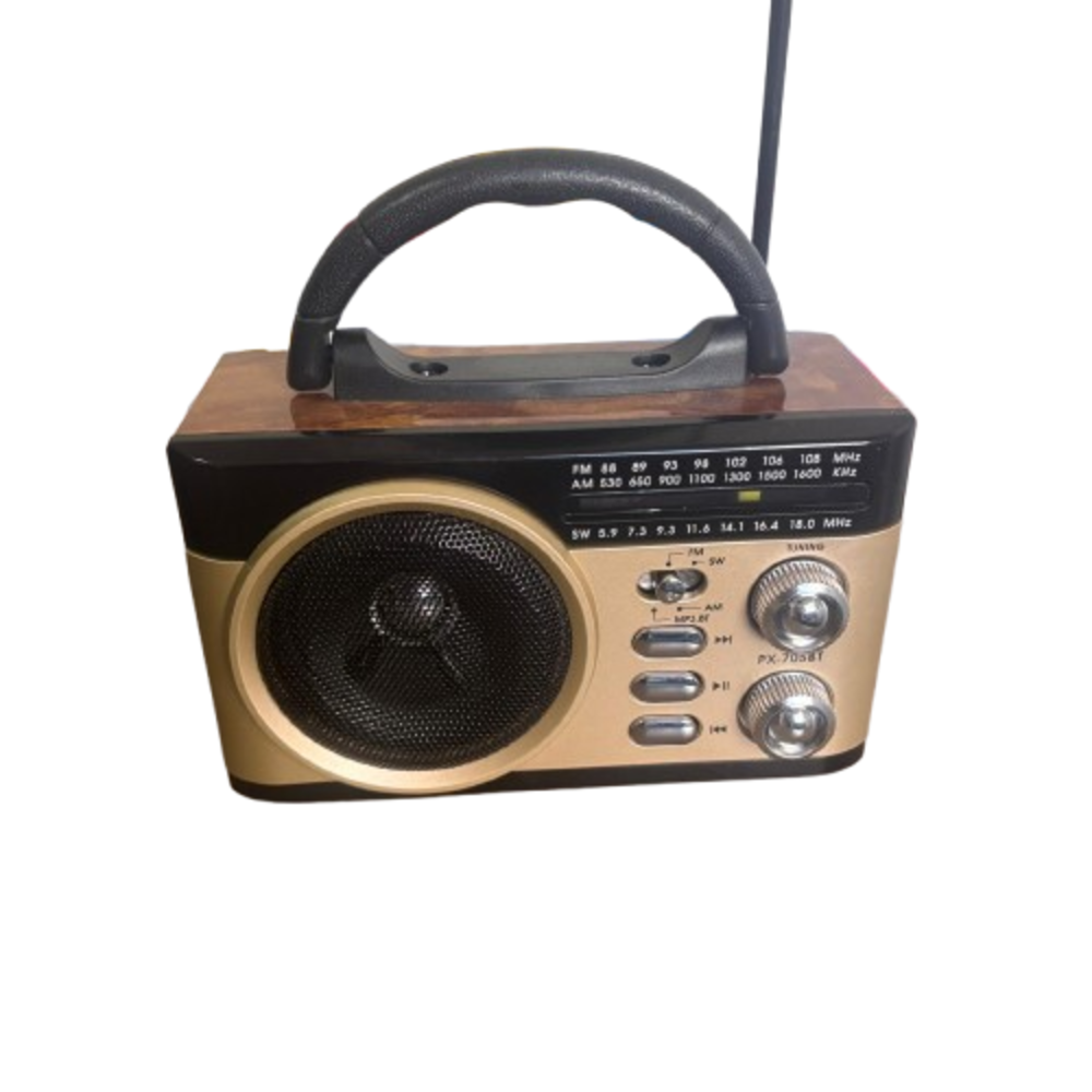 Radio estilo Retro PU XING PX-705BT usb / recargable a pilas y con bateria incluida