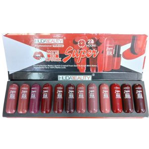 Labial huda beauty super matte stay lipstick varios tonos