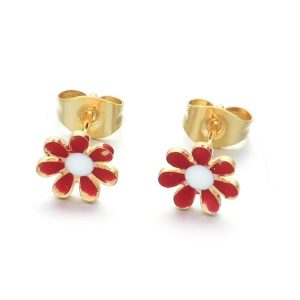 Caravana de flor mini Acero Quirurgico varios colores