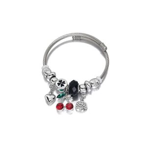 Pulsera ajustable con dijes varios modelos acero quirugico
